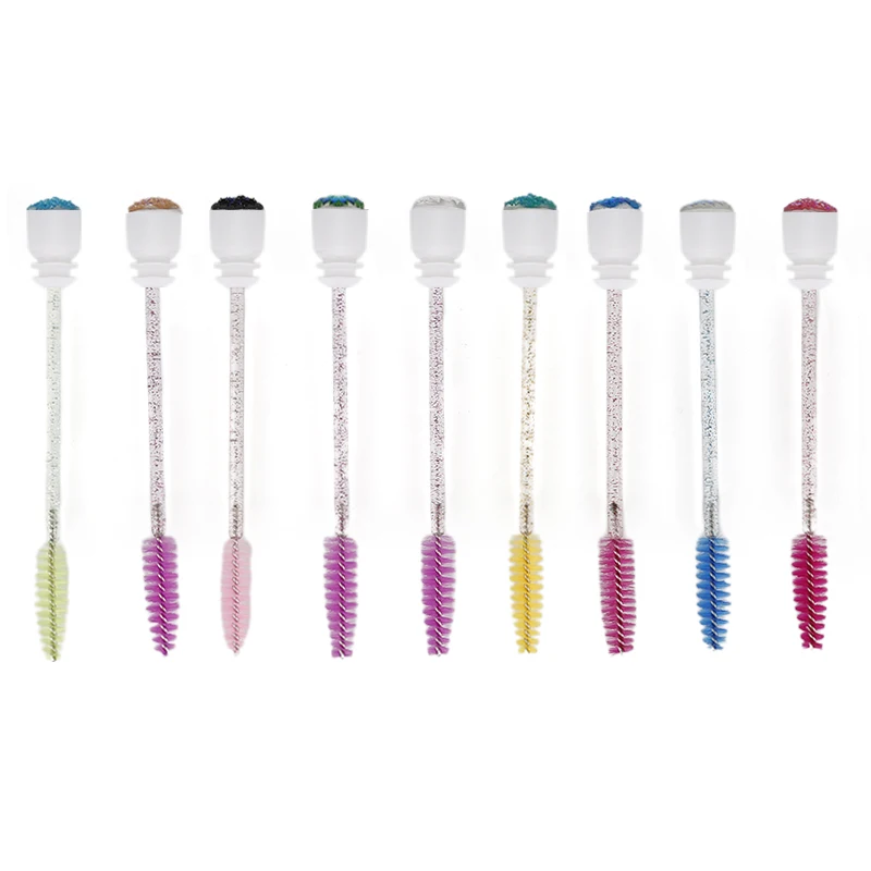 Brosse à cils réutilisable pour extension de cils, pinceaux de maquillage, cristal de poulet, micro perceuse et séparé, 1 à 10 pièces