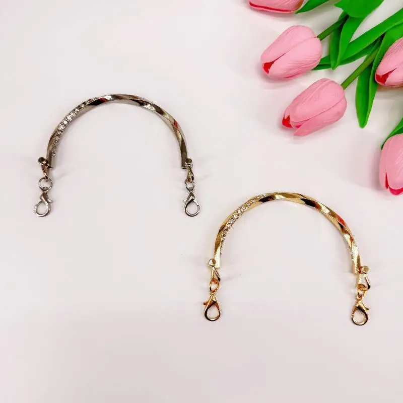 1PC Metal Gold Silver Bag Handle Replacement DIY Crafts Handbag Shoulder Bags Part Handle Women Handbags Parts Bag Accessories