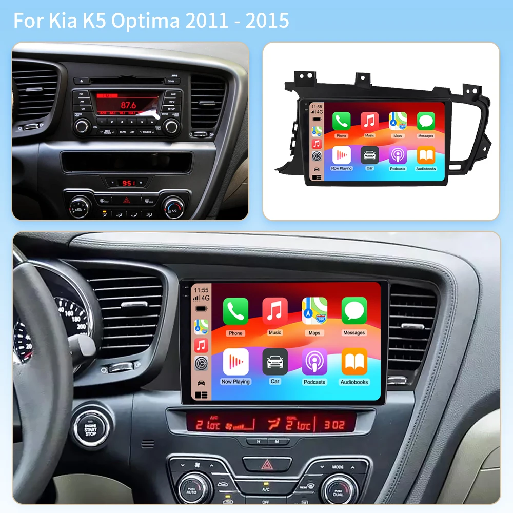 2K Android 16 Wireless Carplay For Kia K5 Optima 2011-2015 Car Multimedia Player Bluetooth WIFI Navigation Touch Screen Display