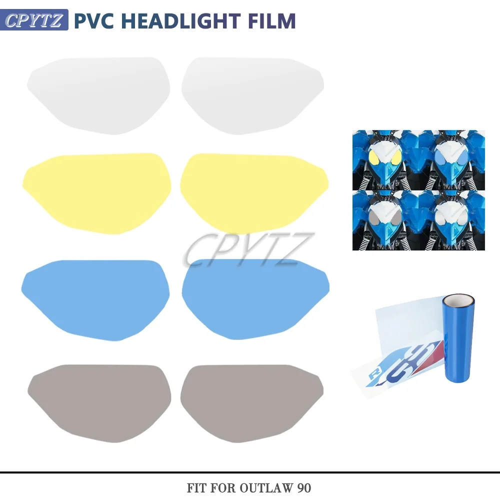 ATV Headlight Film Scratch-Resistant Transparent Protective Film Sticker Fit for Polaris Outlaw 90 07-16 Outlaw 110 2016-2024