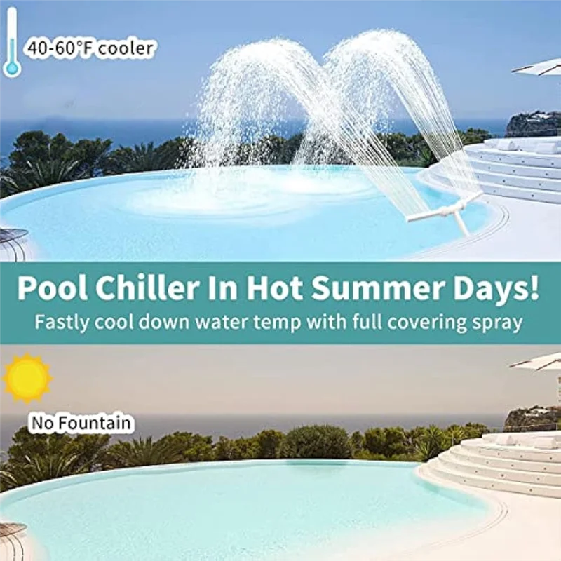 

【Hot Cake】Swimming Pool Cleaning Tool Double Head Fountain Waterfall Fish Pond Water Pool Bracket Fountain