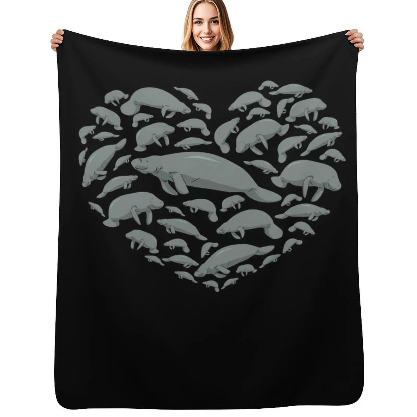 

I Love Manatees Shirt Women Manatee Gift Men Floaty Potato Throw Blanket Picnic Flannels wednesday Soft Plush Plaid Blanket