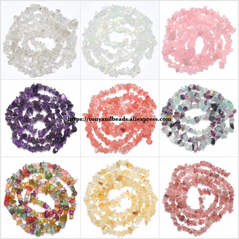 11 type Freeform Gravel Natural Quartz Crystals Stone Beads In Loose 3-5/5-8/8-12mm Pick Size and Colors