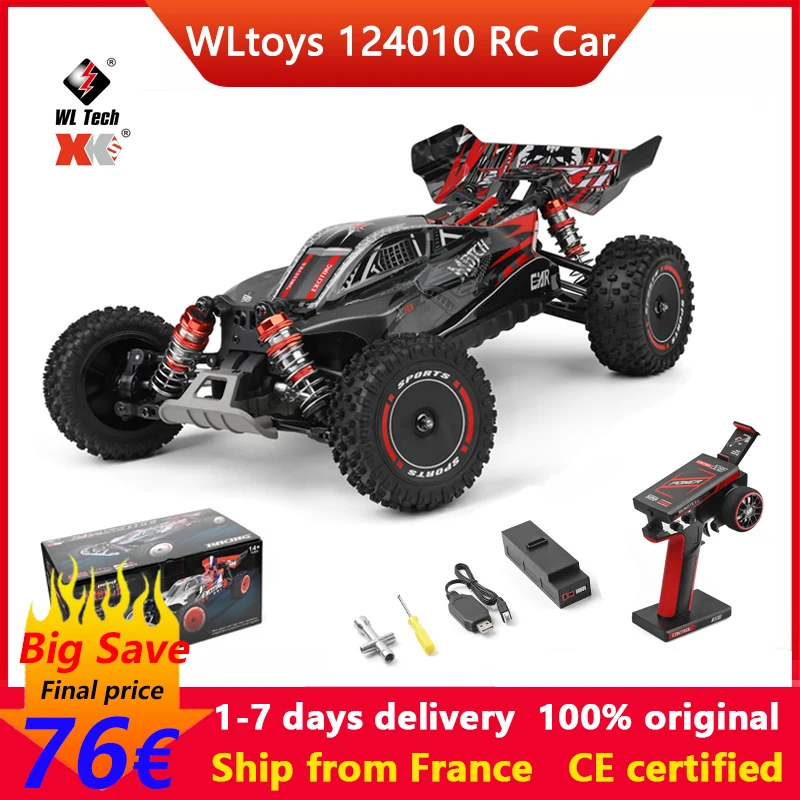 WLtoys 124010 55KM/H 1:12 RC Car Professional Racing Vehicle 4WD Off-road Electric High Speed Drift Remote Control Toys for Gift