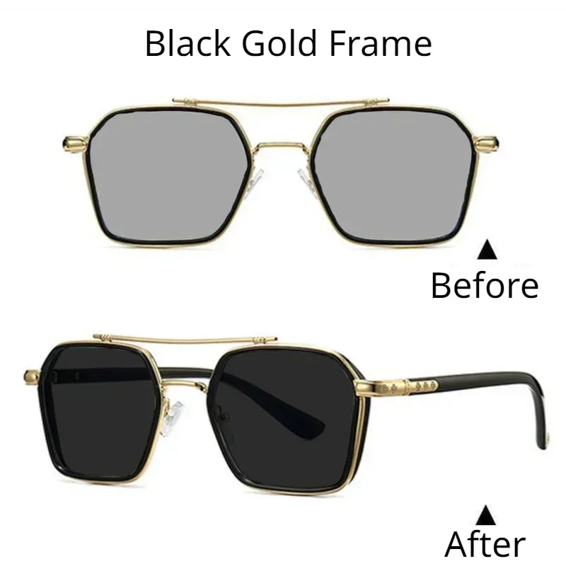 2024 New Intelligent Photochromic Sunglasses Professional Day Night Driver Sunglasses UV400 Retro Luxury Design Glasses Vintage