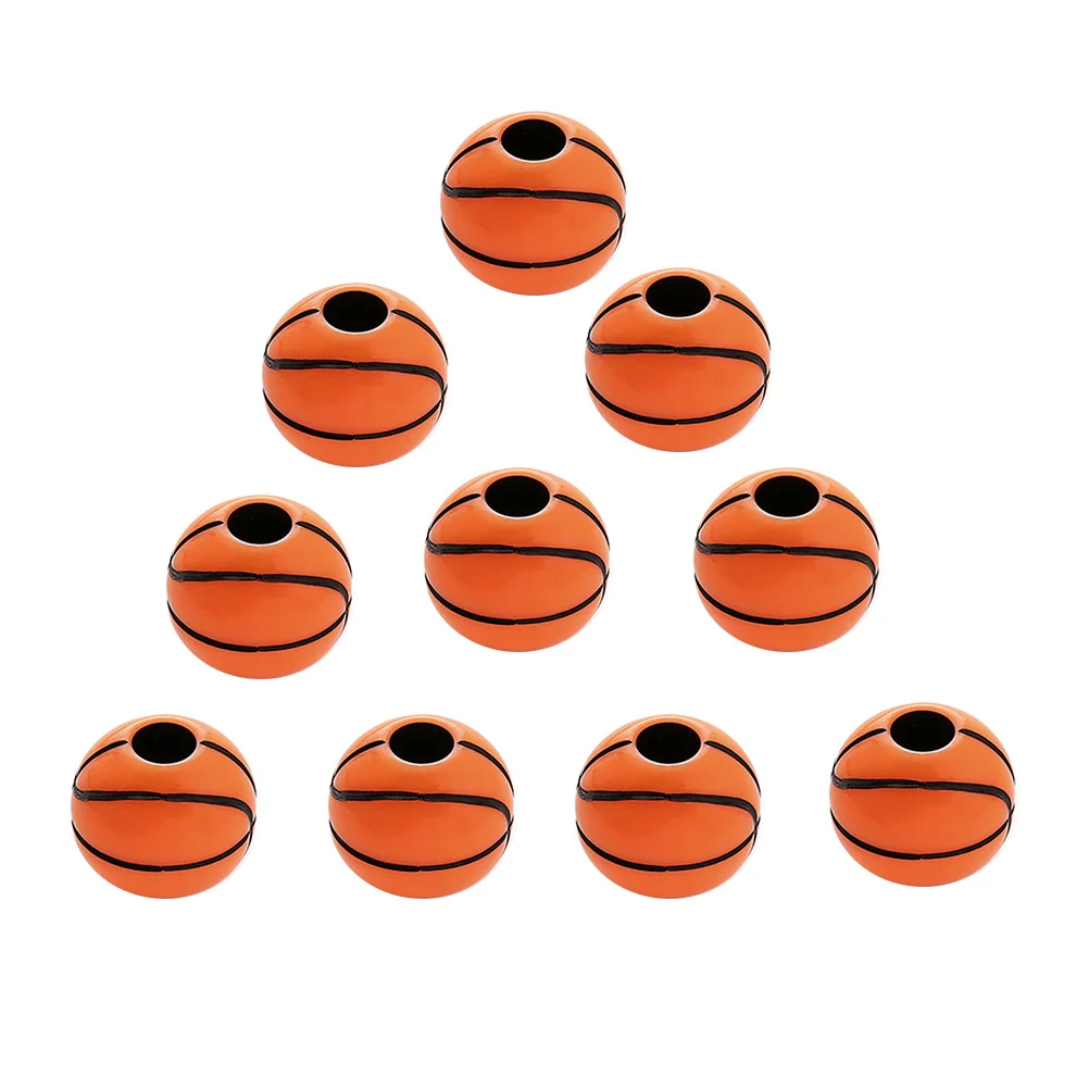 50pcs Acrylic Basketball Shape Beads DIY Ball Beaded Accessories Gift for Bracelet Necklace Jewelry Decor (Orange)