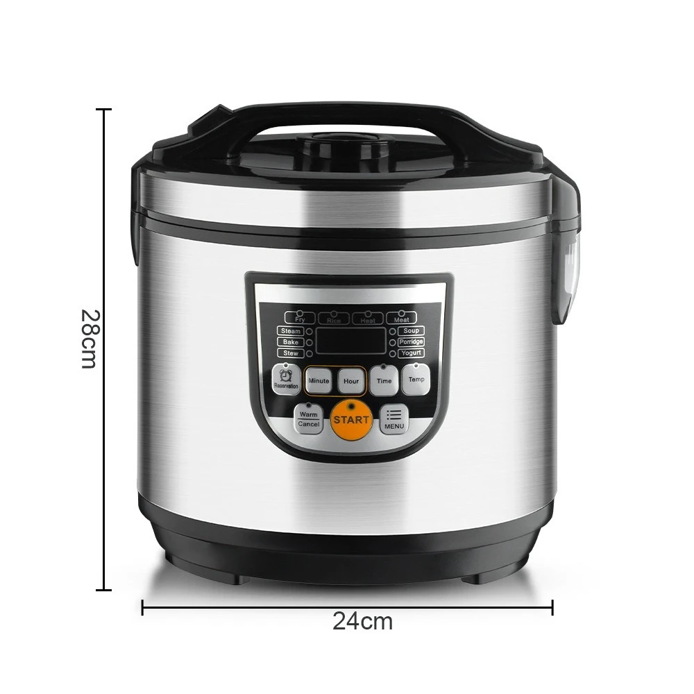 5L Multifunctional Rice Cooker 900W Electric Pot with 24H Timer & Keep Warm Function