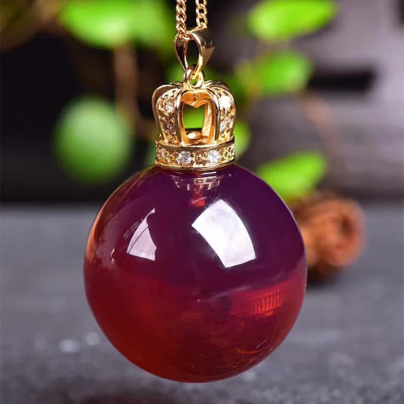 

Live Dominica Water Purification Blue Amber Pendant Amber Resin Rough Stone925Silver Inlaid Necklace for Women