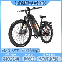 LANKELEISI MX600  PRO Electric Bicycle 500W 48V 20AH Removable Battery Hydraulic Brake 27.5*2.4 Inch Tire City Commuting Ebike