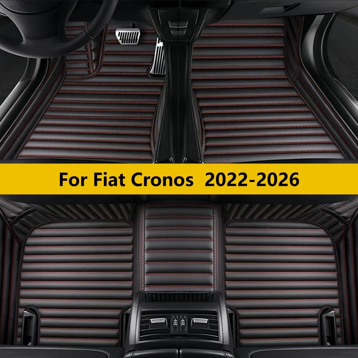 Alfombrillas Personalizadas para Auto Fiat Cronos 2022 2023 2024 2025 2026, de Cuero, Delanteras y Traseras, Juego Completo de Alfombras para Piso