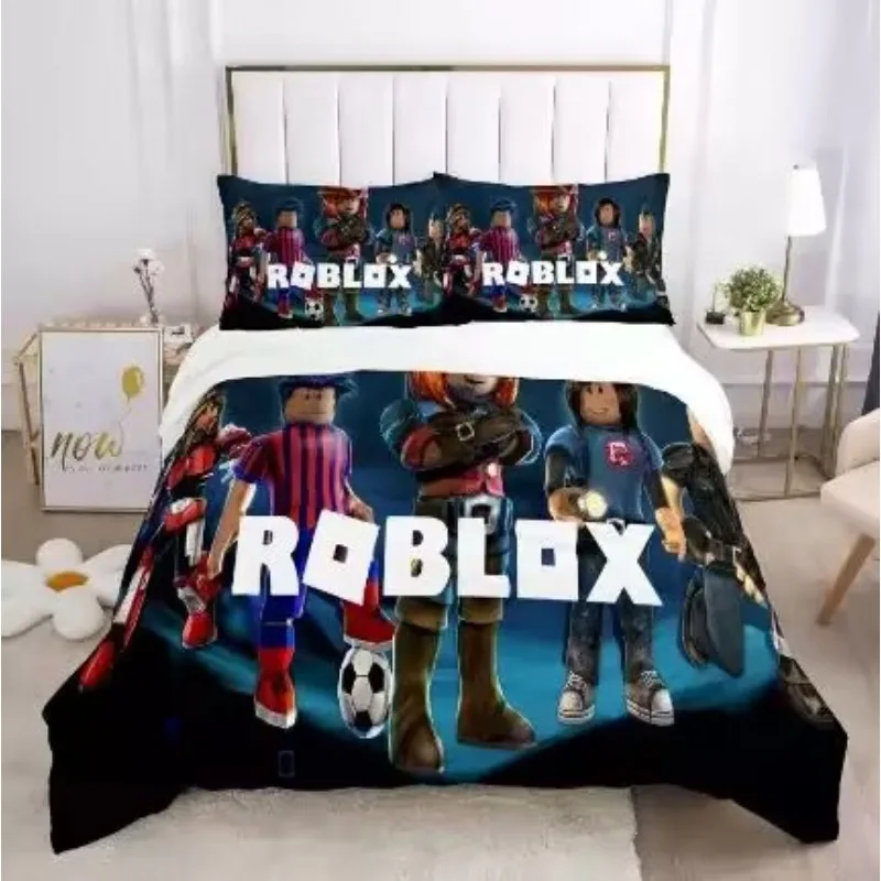 Game Roblox Anime dekbedovertrek schattig bedrukt kinderslaapkamer tiener beddengoed polyester huidvriendelijk kindercadeau