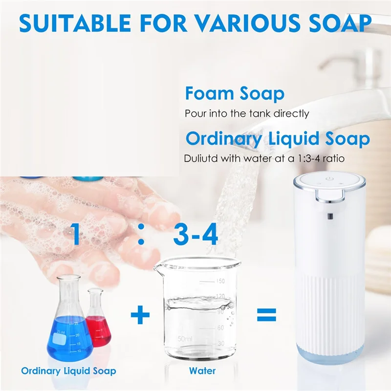 A83X-автоматический дозатор пенного мыла, регулируемый электрический дозатор пенного мыла для рук, бесконтактный для ванной комнаты, кухни, 13,5 унций
