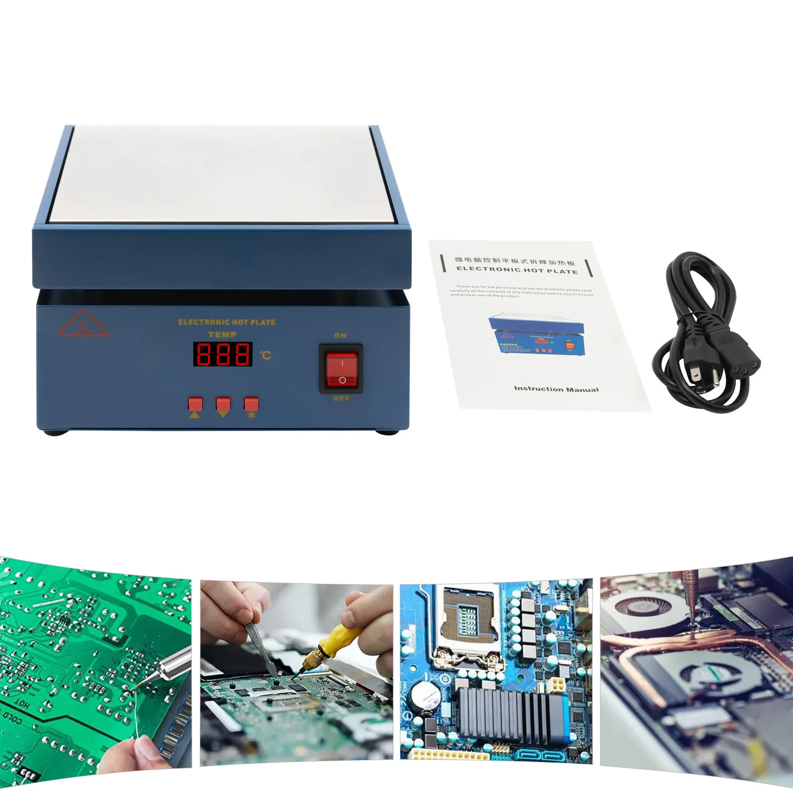 800W Electronic Hot Plate Preheat Soldering Preheating Station Equipment Tools for Reflow Soldering and Preheating