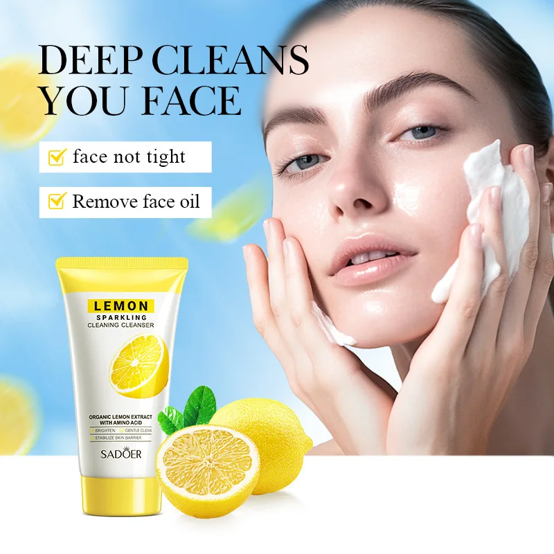 

Peach Green Tea Lemon Facial Cleanser Face Wash Foam Volcanic Mud Moisture Face Cleanser Moisturizing Deep Cleansing