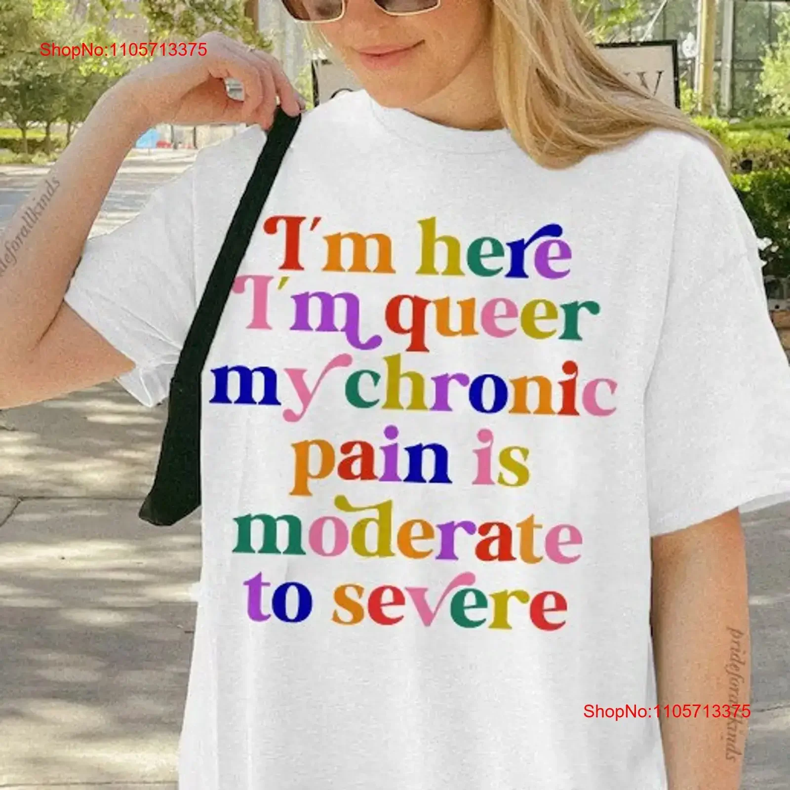 im here queer my chronic pain is moderate to severe cool shirt disability hidden pride lgbtq vintage Washed Comfortable Soft