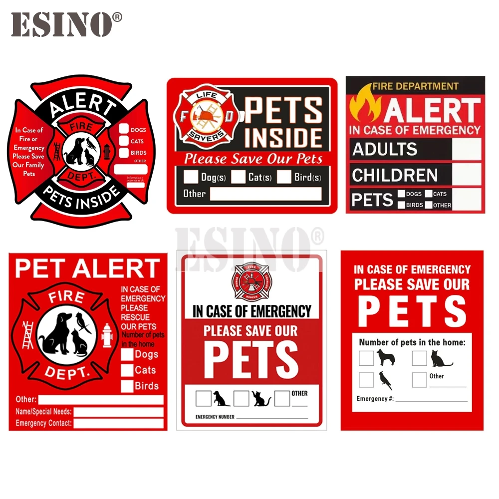 Creative Safety Warning Caution Danger Pets Inside Alert PVC Waterproof Car Truck Boat Body Sticker Pattern Vinyl Decal