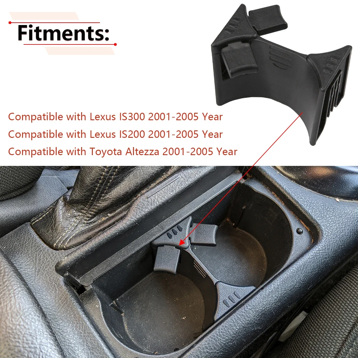 

1 Pcs Center Console Cup Holder Insert Divider For Lexus IS200 IS300 2001 2002 2003 2004 2005 For Toyota Altezza 2001-2005