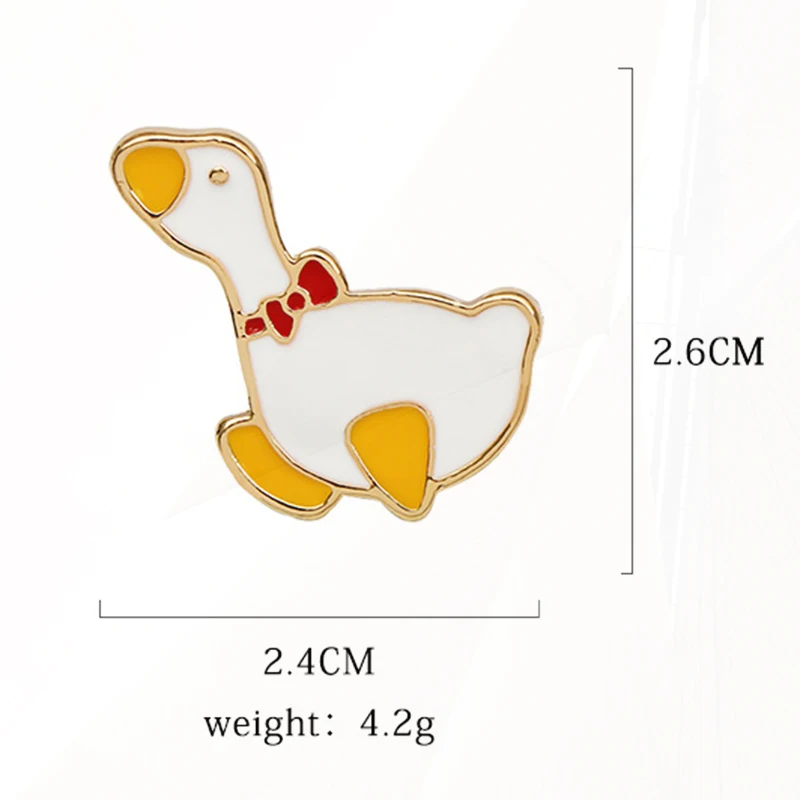 Broche esmaltado de corona, insignias para mochila de moda, ropa, joyería, regalos para niños, dibujos animados, pato amarillo, Pines, orgullo, ganso blanco grande con