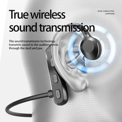 Neckband Air Conduction Bluetooth Headset Wireless Open Earphones with Microphone Neckmount Headphones Earhook Headset Suitab