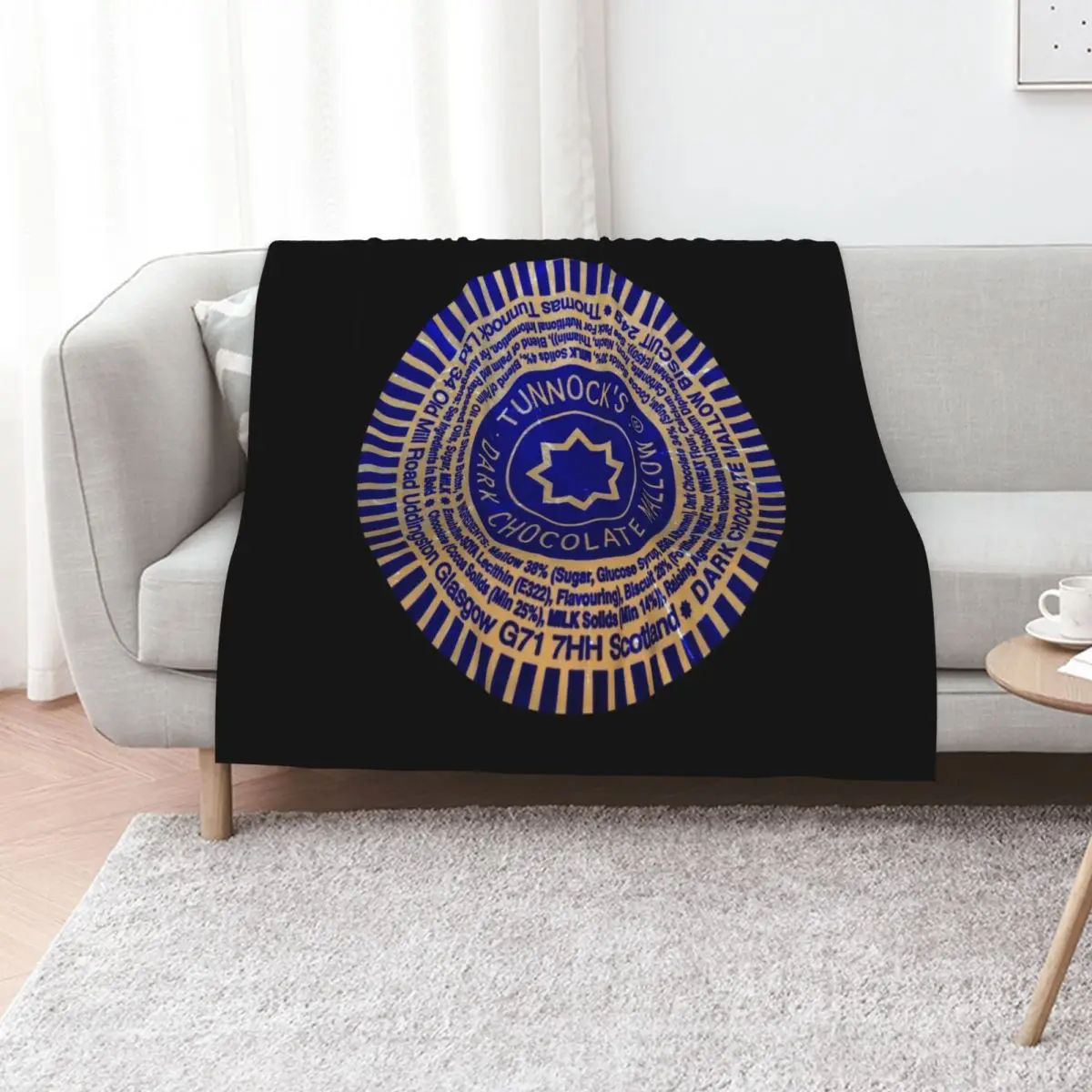 

Tunnock's Dark Chocolate Mallow Throw Blanket wednesday Designers Sofas Loose Blankets