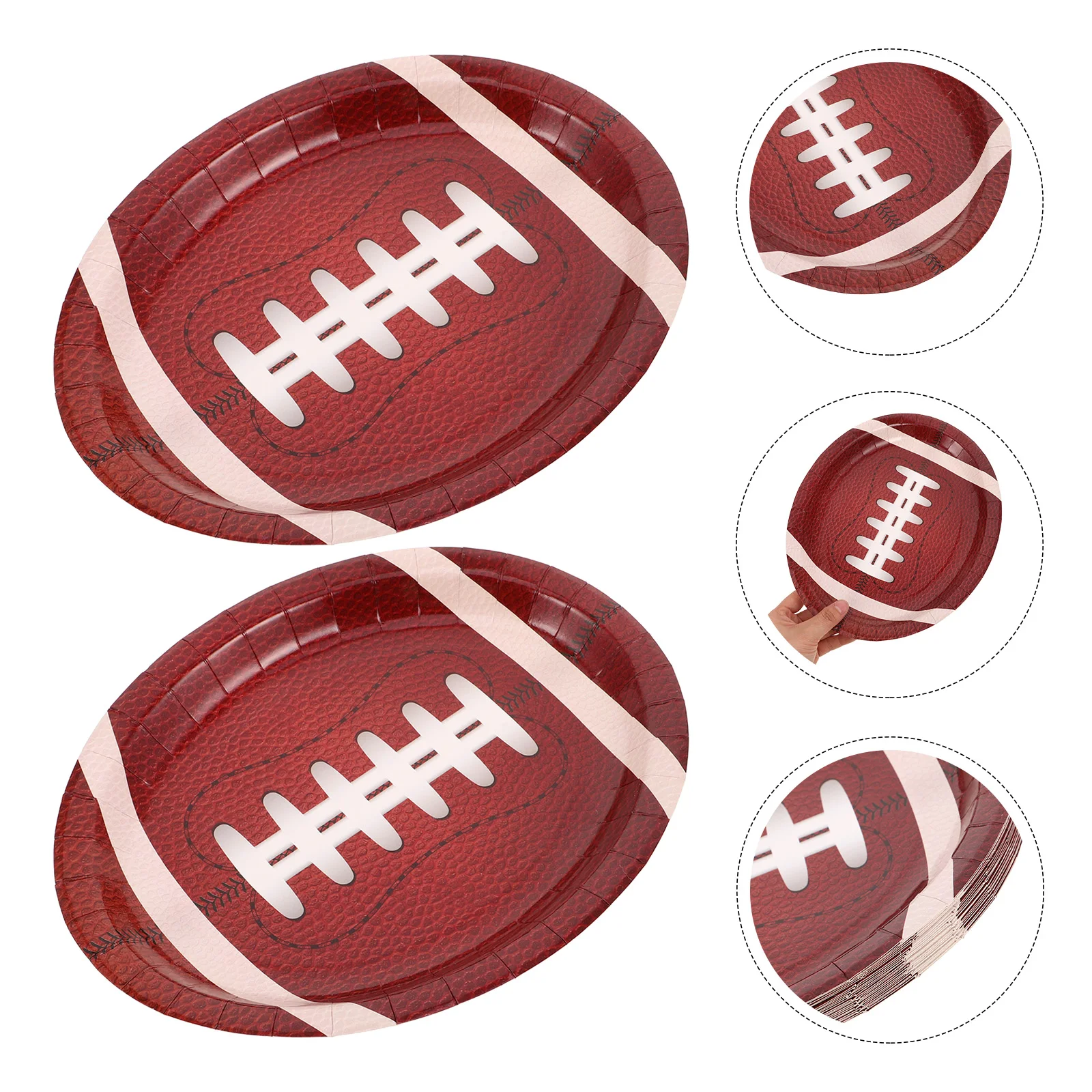 

25 Pcs Setting Props Rugby Paper Plate Plates Football Birthday Party Supplies