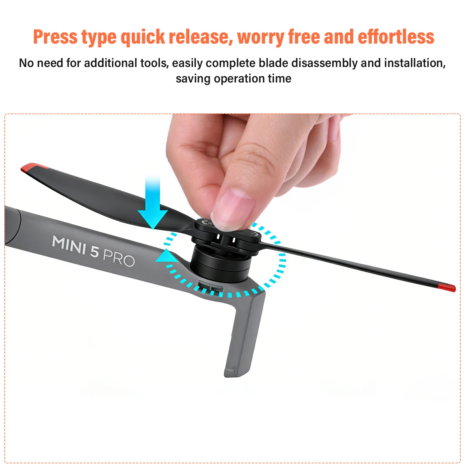 4PCS Propellers for DJI Mini 5 Pro Lightweight Durable PC Blades Low-Noise Quick-Release Design High-Toughness Replacement Props