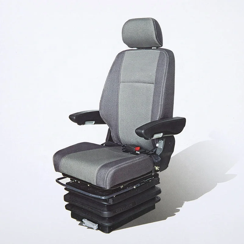 

Heavy Duty Machinery Seat With Headrest Truck Bus Front Driver Air Suspension Adjustable Seat