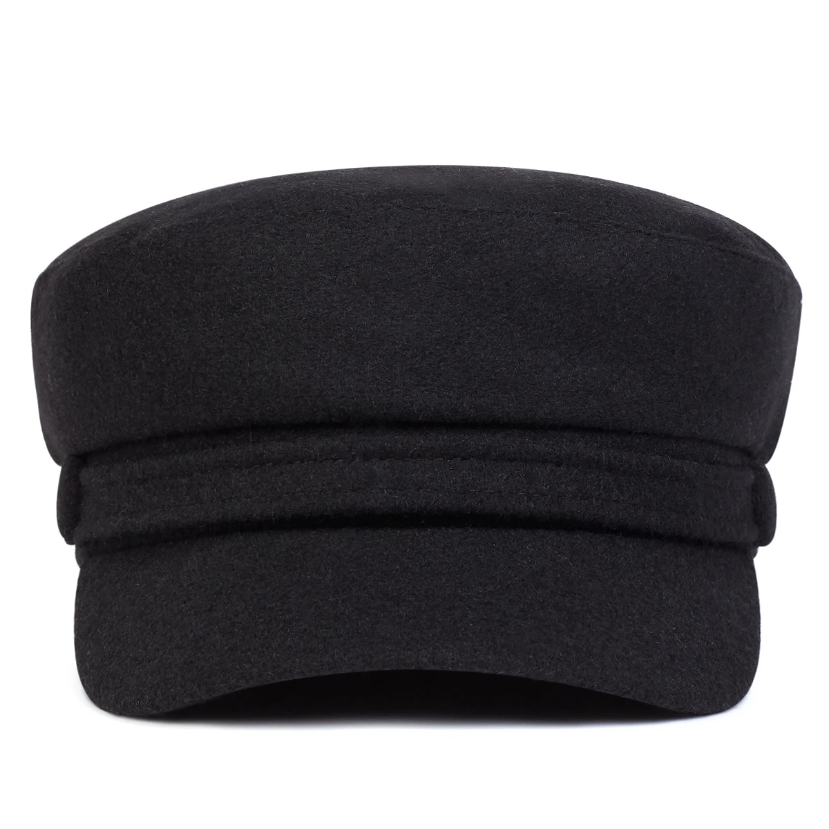 Unisex Solid Color Imitation Wool Military Hats Flat Top Baseball Caps For Women Outdoor Sports Military Hats Cadet Sunscreen Ha