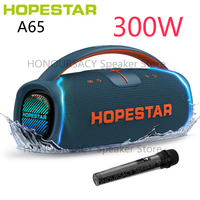 HOPESTAR A65 300W Portable Outdoor Waterproof Blue Tooth Speaker Handheld Audio Big Bass HIFI Stereo Boom Box with Wireless Mic