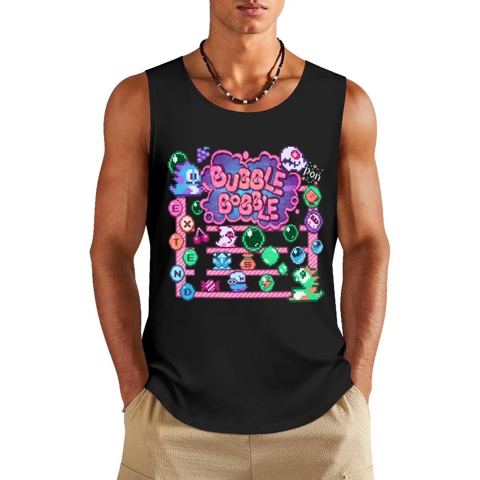 

Bobble Bubble Tank Top Sports shirt man gym clothes for man T-shirt sports