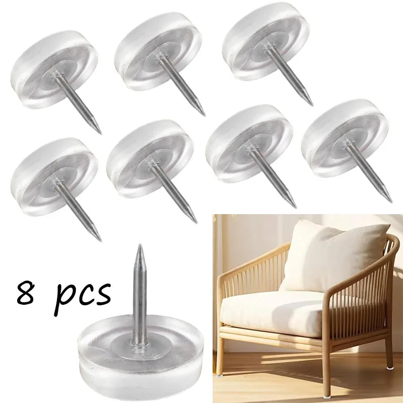 8pcs Furniture Feet Glide Nail Chair Sofa Table Leg Protector Pads Moisture-proof Glide Skid Nail Floor Protector