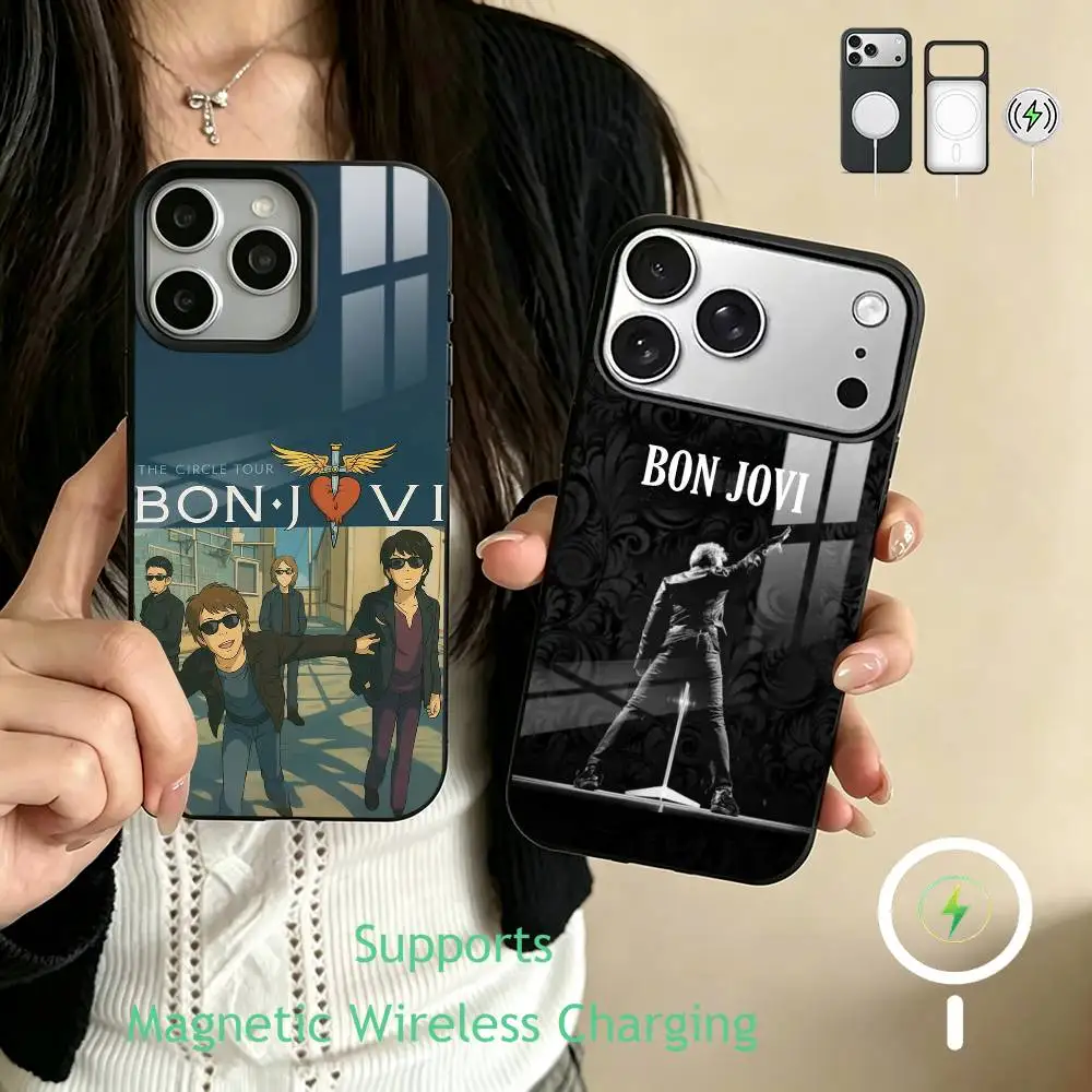 Band Rock B-BON J-JOVI Phone Case For iPhone17,16,15,14,13,12,11 Plus,Pro Supports Magnetic Wireless Charging