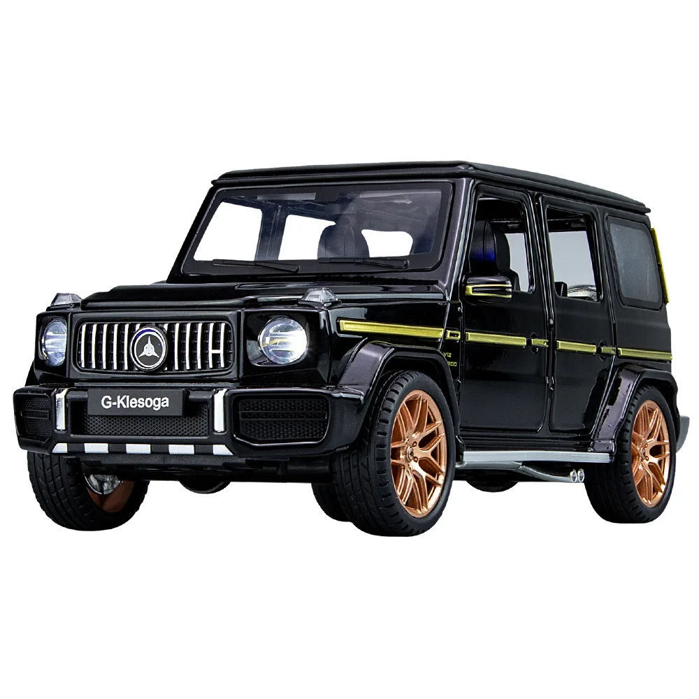 1:18 Mercedes Benz G63 Off-road vehicle Simulation Diecast Metal Alloy Model car Sound Light Pull Back Collection Kids Toy Gift