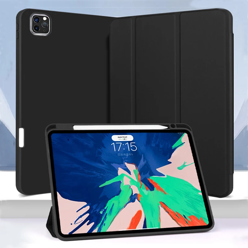 

For iPad Pro 12.9 inch 2022 2021 2020 2018 Case 3rd 4th 5th 6th Generation Tablet Funda Capa Wireless Charge Pencil Holder Cover