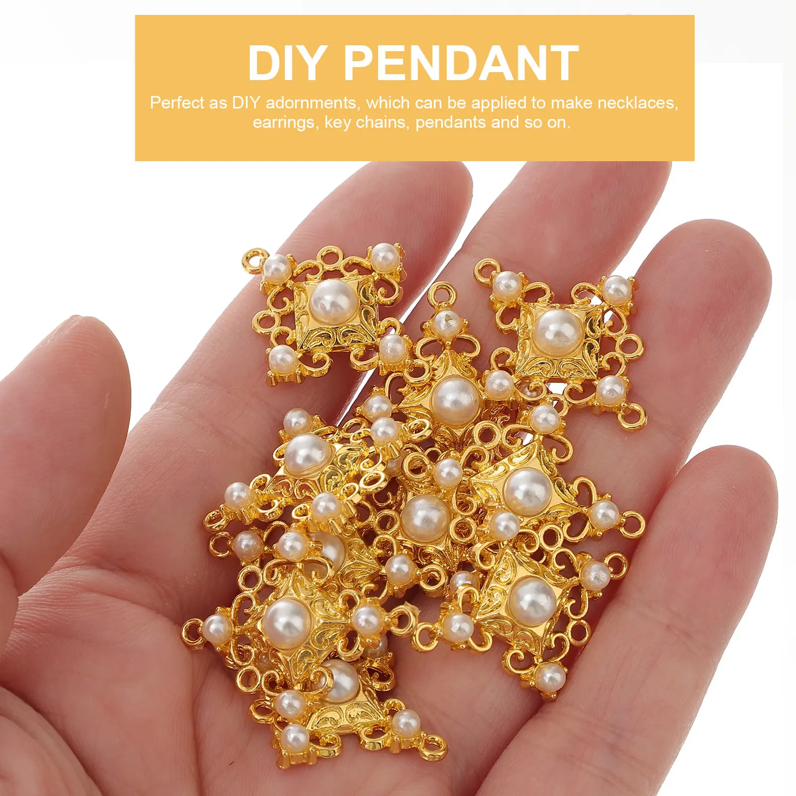 

10Pcs Pearl Cross Charms Premium Jewelry Charms for DIY Necklace Earrings Pendant Western Jewelry Making Accessories