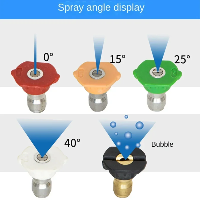 Ultra high pressure washer 1/4 car washer quick connection water gun nozzle nozzle 0 15 25 40 degrees, fan straight column