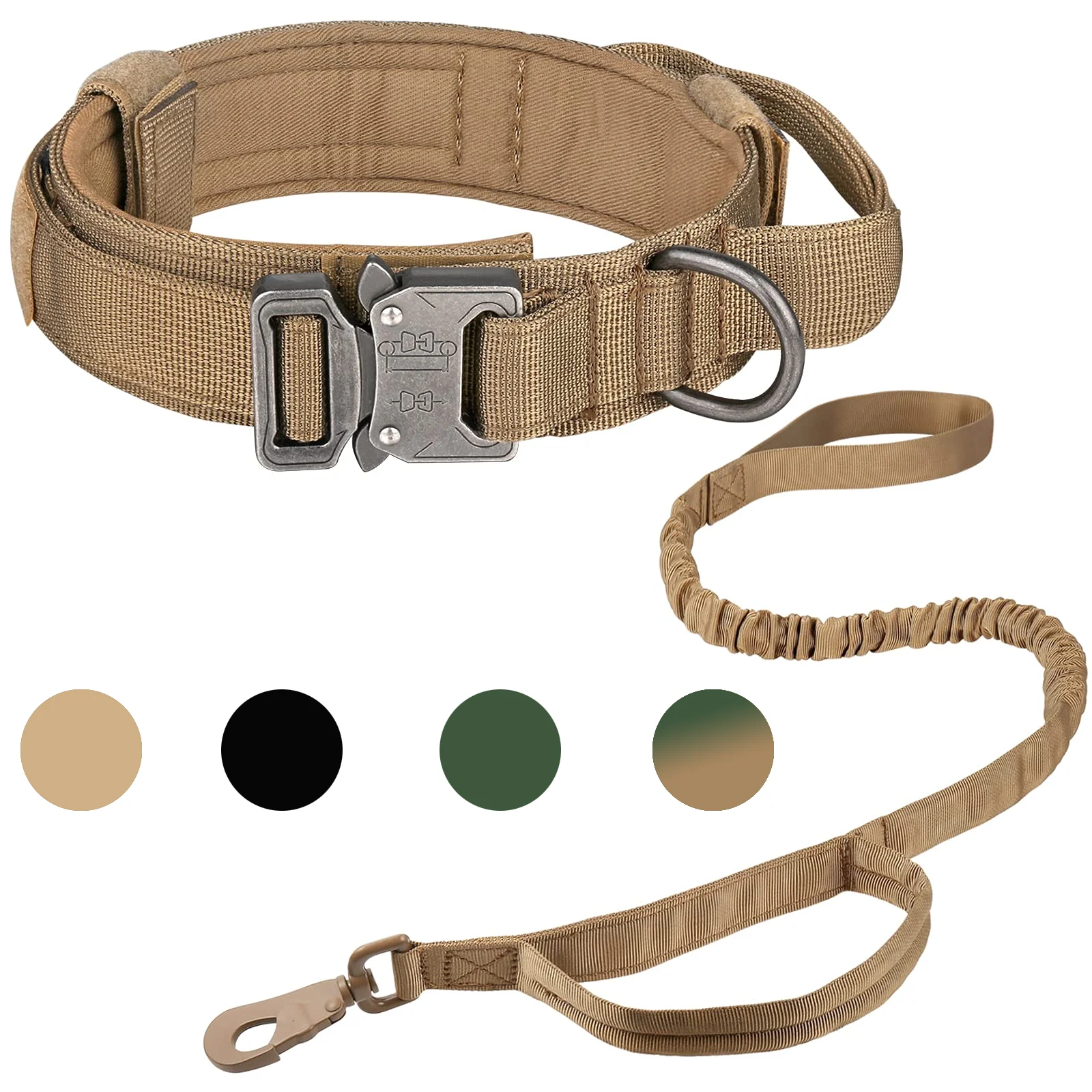 

Tactical Leash for Dogs Collar Military Adjustable Tactical Collar for Dog Medium Large Pet Walking Training Tactical Dog Leash