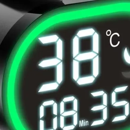 Black LED Thermometer Sanitary Ware Suite Waterproof Construction Standard 4-inch Fitting Night Readable LED Screen