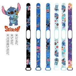 Anime Lilo & Stitch Strap for Mi Band 3 4 5 6 7 Bracelet Sport Silicone Watch Wristband Miband Wriststrap Children Xmas Gifts