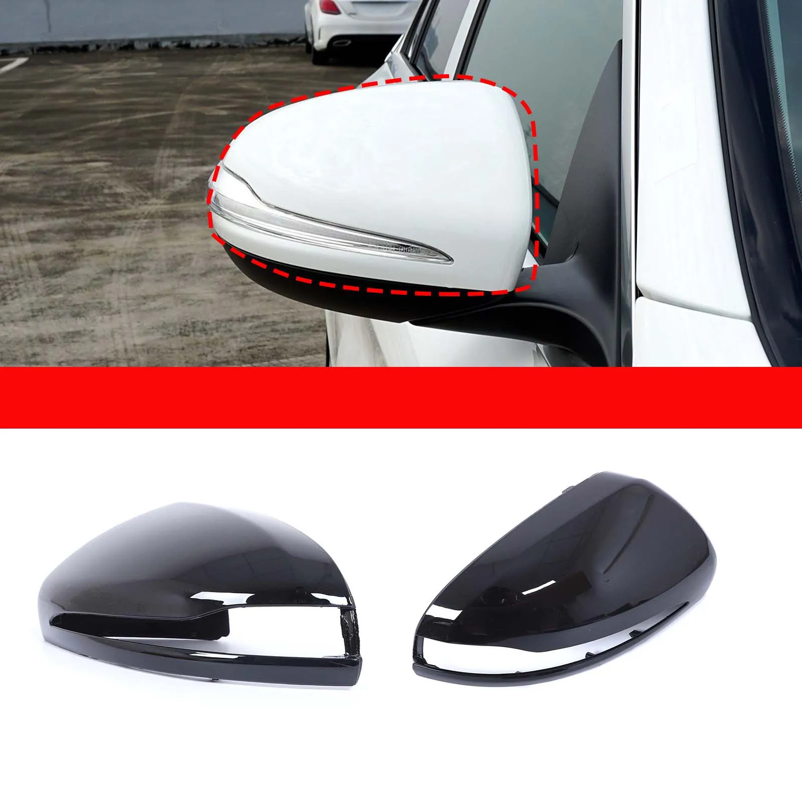 

Rearview Mirror Cover Trim Replace Car Accessory For Mercedes Benz C E S GLC Class W205 C205 W213 C238 W222 X253 C253 2015-2019
