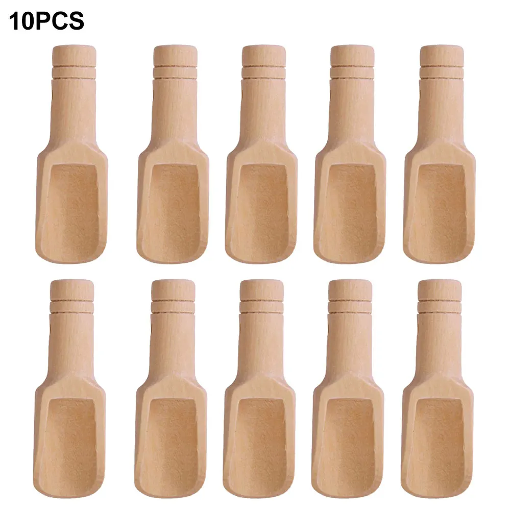 10 Stück Holz löffel Kaffee Tee Schaufeln Mini Süßigkeiten Bad Salz Gewürze Aromen Löffel Manualidaden Cucharas antike Löffel 2.4*7,8 cm – Detail 5