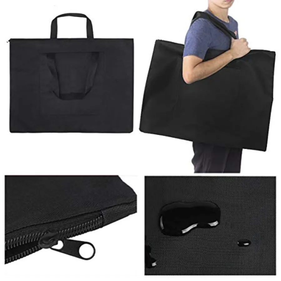 Bolsa de tablero de pintura de dibujo de lona impermeable A2 para artistas-estuche de almacenamiento de suministros de arte de bocetos negro duradero con H reforzado