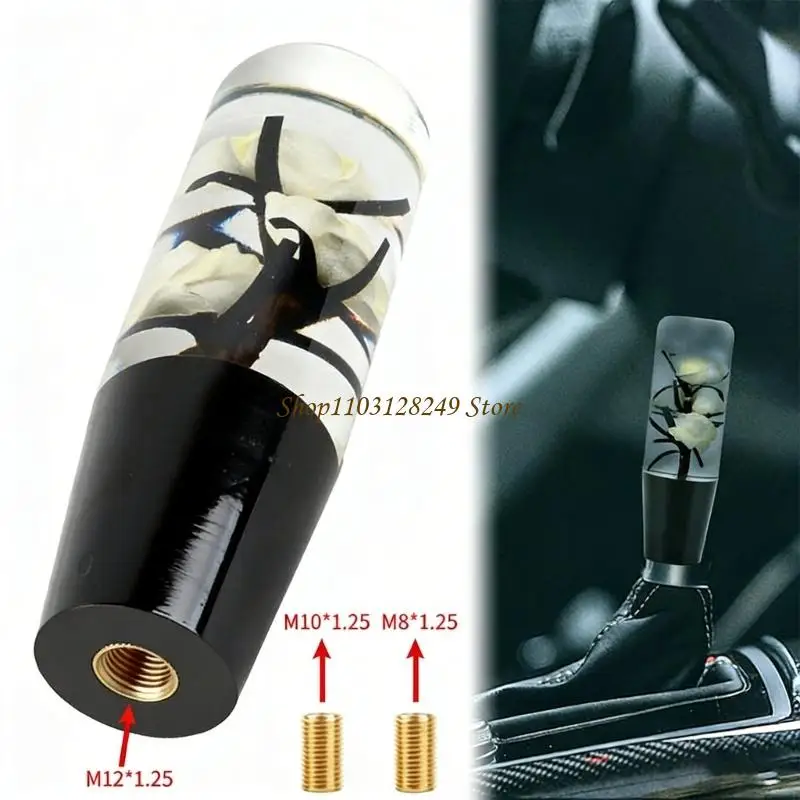 N5KD Unique Crystal Rose Pattern Gear Knob Tradition Car Gear Change Head for Vehicle