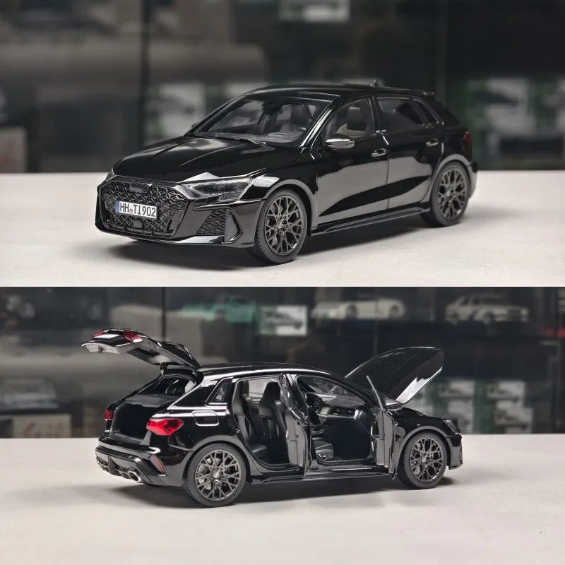 

Diecast NOREV 1/18 Scale RS3 Audi 2025 Black Alloy Car Model