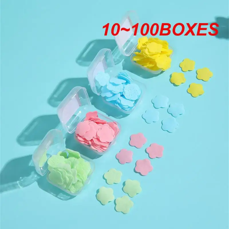 10~100BOXES Mini Soap Flakes Variety Of Scents Easy To Carry Portable Disposable Household Daily Necessities