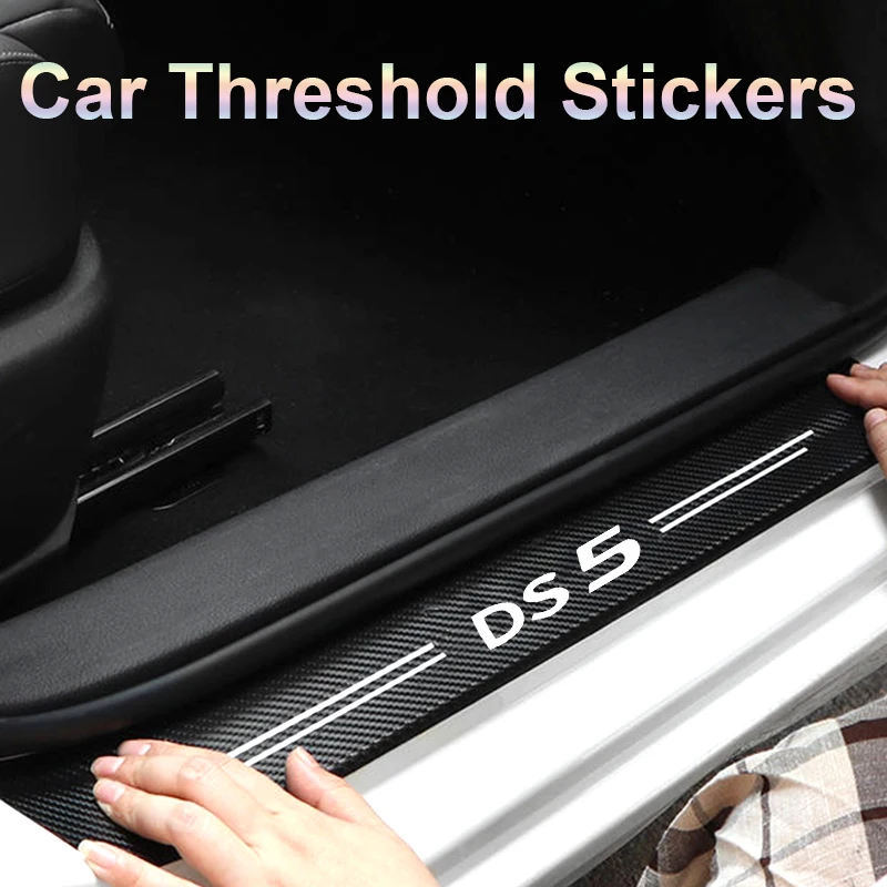 Car Decals Door Trunk Threshold Protective Strip Stickers Auto Sill Kick Plate Scuff Scratch Film Accessories for Citroen DS5