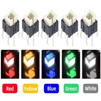 50Pcs 6x6x7mm 6*6mm Through Hole Reset Micro Push Button Tactile Momentary Switch With LED Green Red Blue White Yellow Light