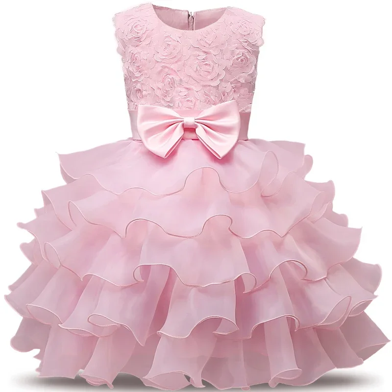 Children Luxury Party Formal Dress For Wedding Birthday Kids Christmas Ceremonies Dresses For Girls Lace Tutu Flower Girls Dress