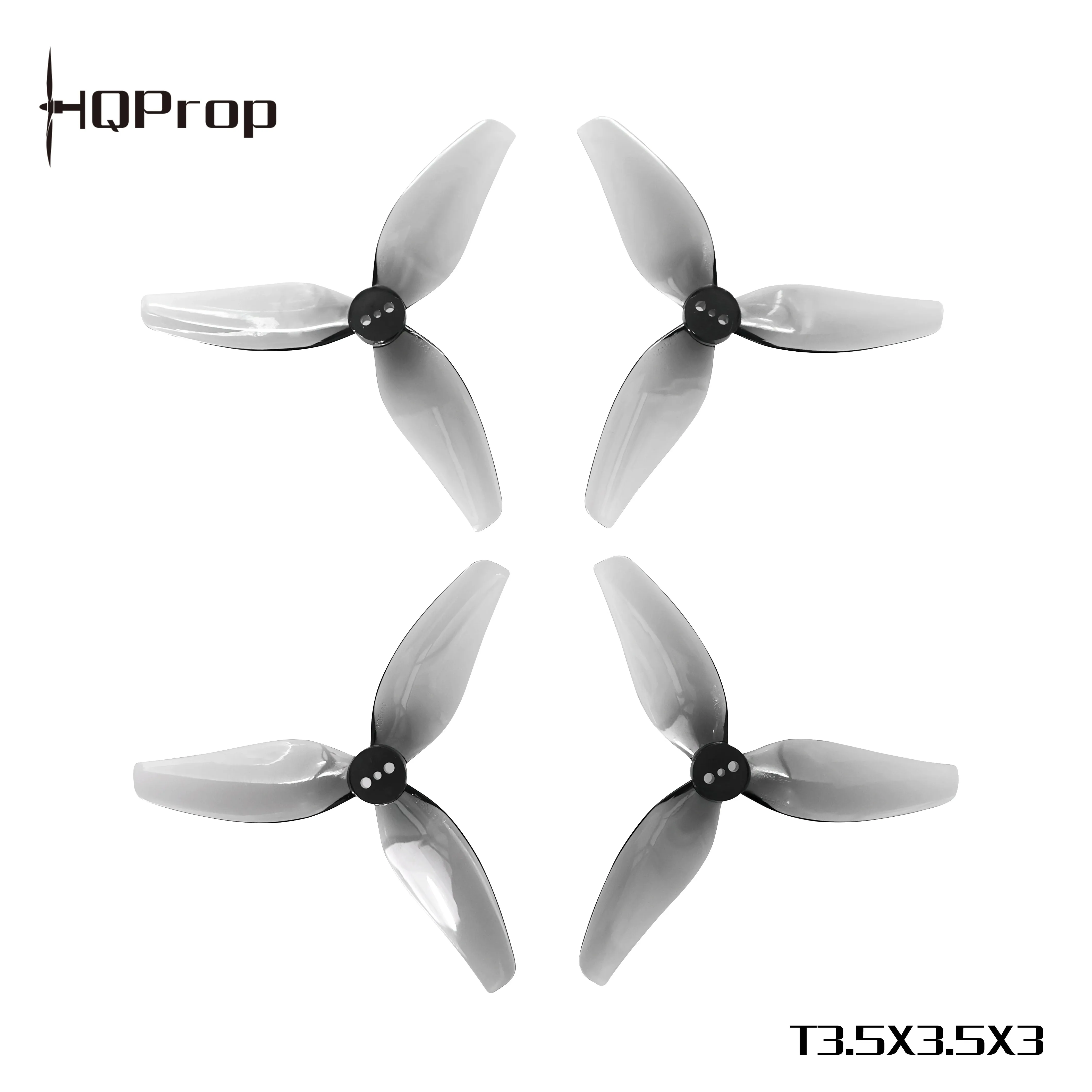 

4Pairs HQProp T3.5X3.5X3 Grey PC Prop 3.5Inch 1.5mm Shaft 3-Blade Propeller For RC FPV Racing Drone Quadcopter Poly Carbonate