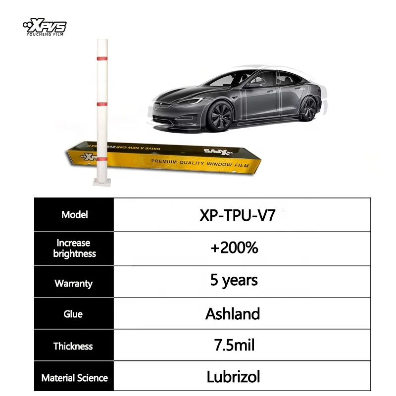 

XPVS Керамическая защитная пленка от царапин Ppf Tpu 7,5 мил с нанопокрытием Защитная пленка от краски Tpu Ppf